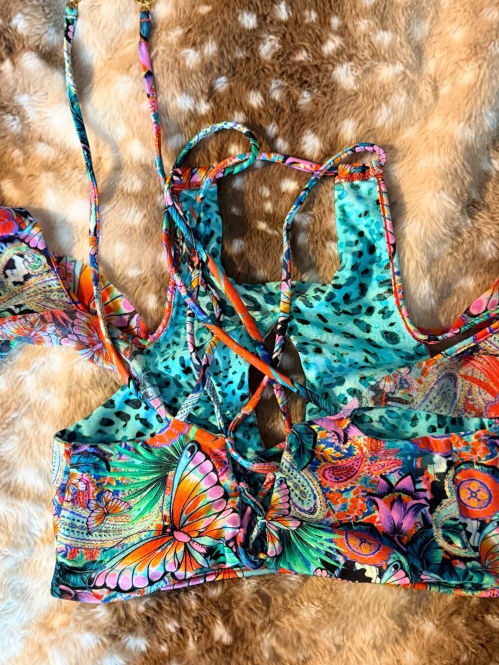 Luli Fama Viva Cuba Bikini Tops + Costa Buena White Romper Bundle Size M/L - Picture 4 of 11